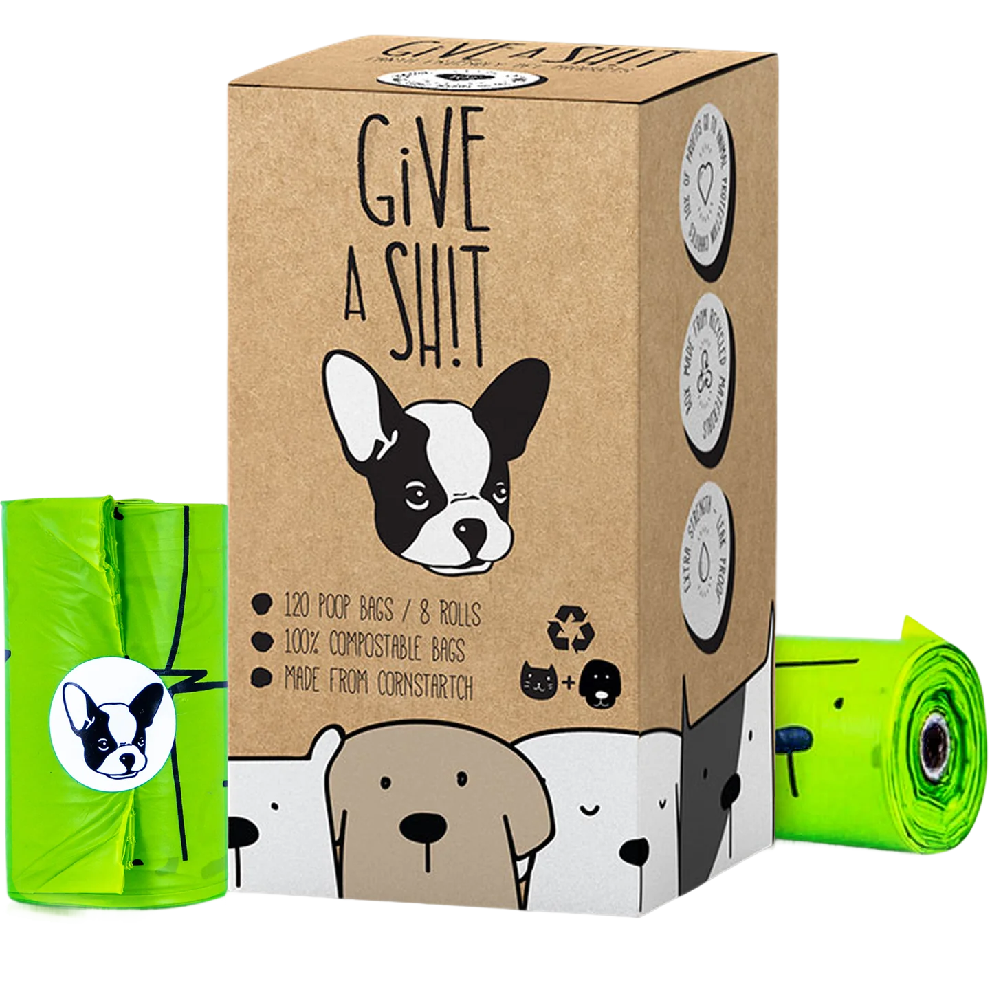 Dog Waste Bags 120 Bags (8 rolls × 15 bags)