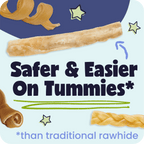Product packaging with text 'Safer & Easier On Tummies' and images of collagen products.