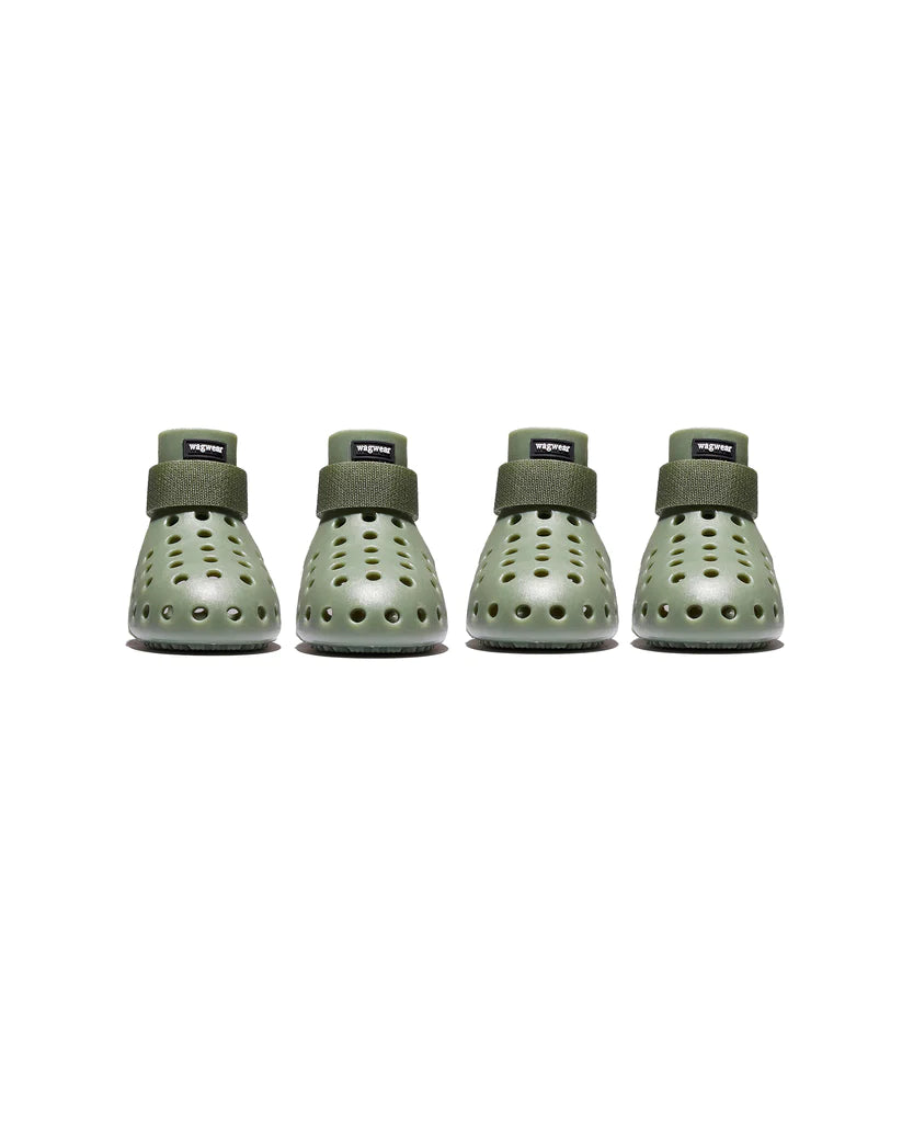 wagwellies mojave dog booties sage green