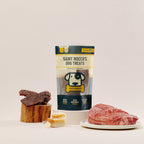 Beef and romano cheese ingredient shot.