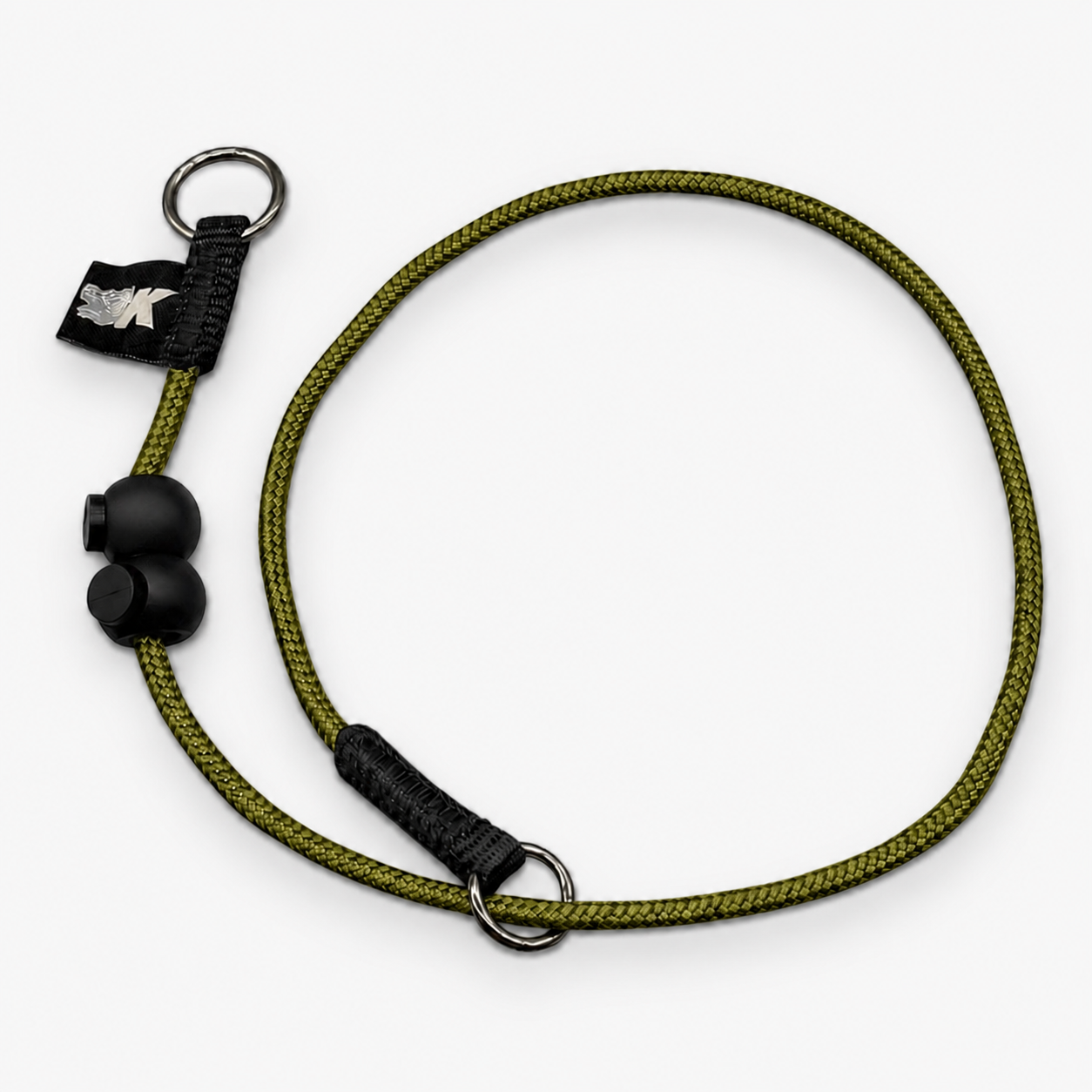Rope Slip Dog Collar, Army Green / Standard