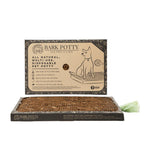 Bark Potty standard all-natural disposable dog potty with bark surface tray and branded packaging on a white background.