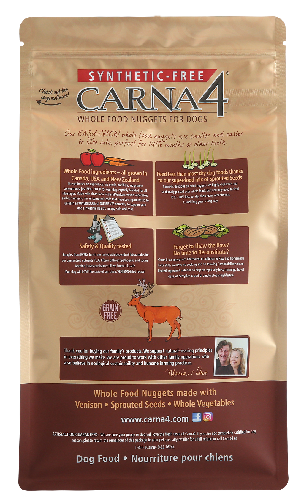 Carna4 All Life Stages Easy Chew Venison Formula Dry Dog Food