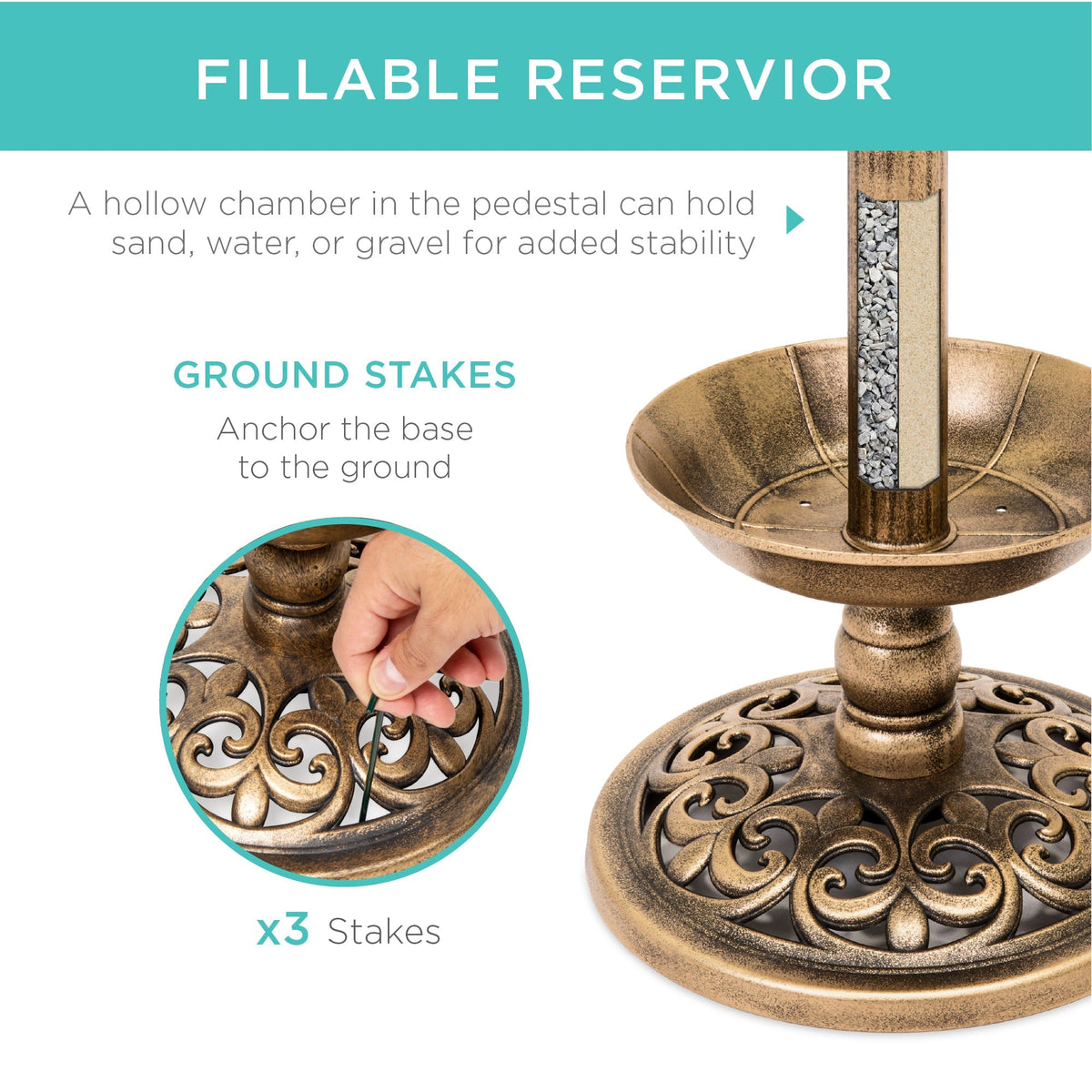 Solar Bird Bath with Planter product image 24