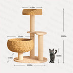 Three-Tier Rattan Bowl Cat Tree product image 2