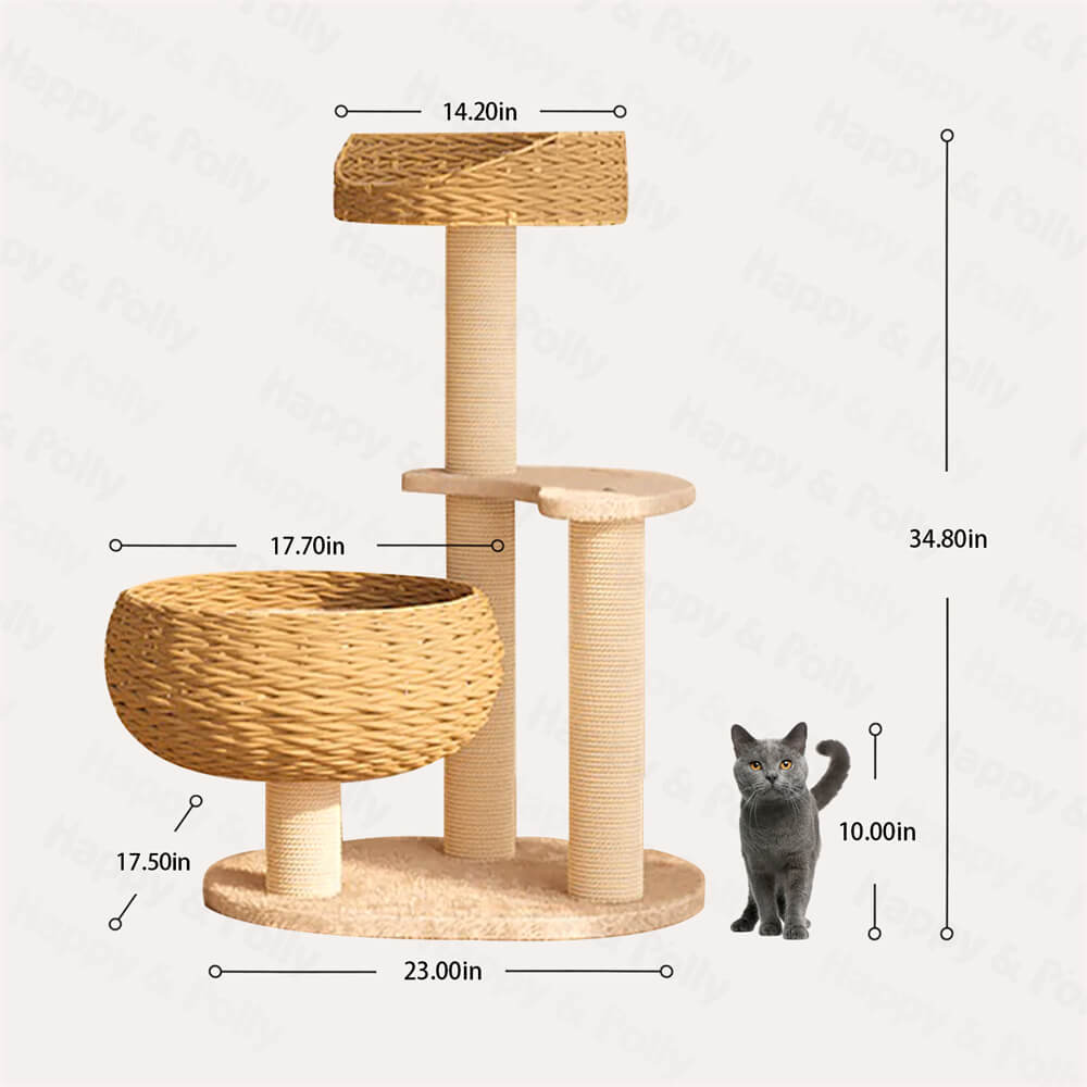 Three-Tier Rattan Bowl Cat Tree product image 2