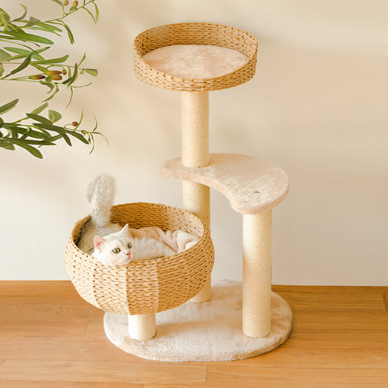 Three-Tier Rattan Bowl Cat Tree product image 3