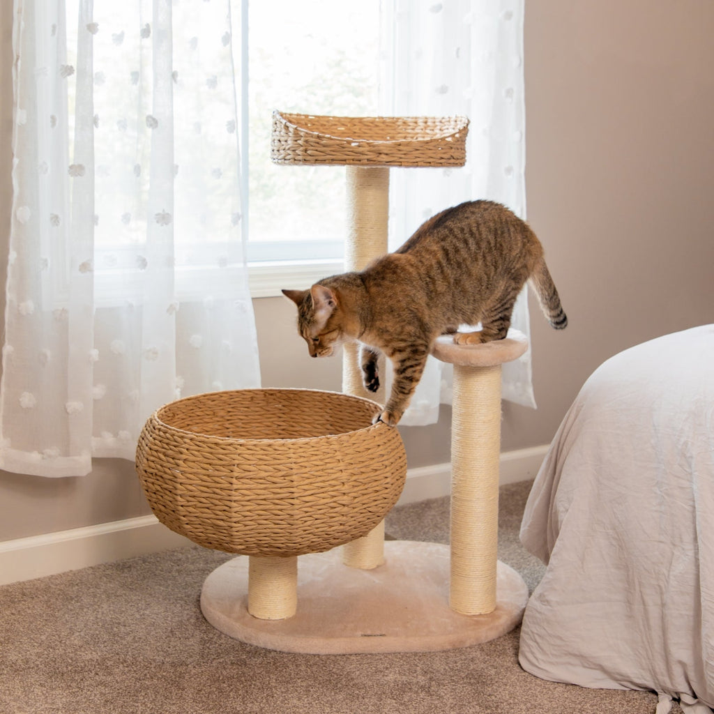 Three-Tier Rattan Bowl Cat Tree product image 4