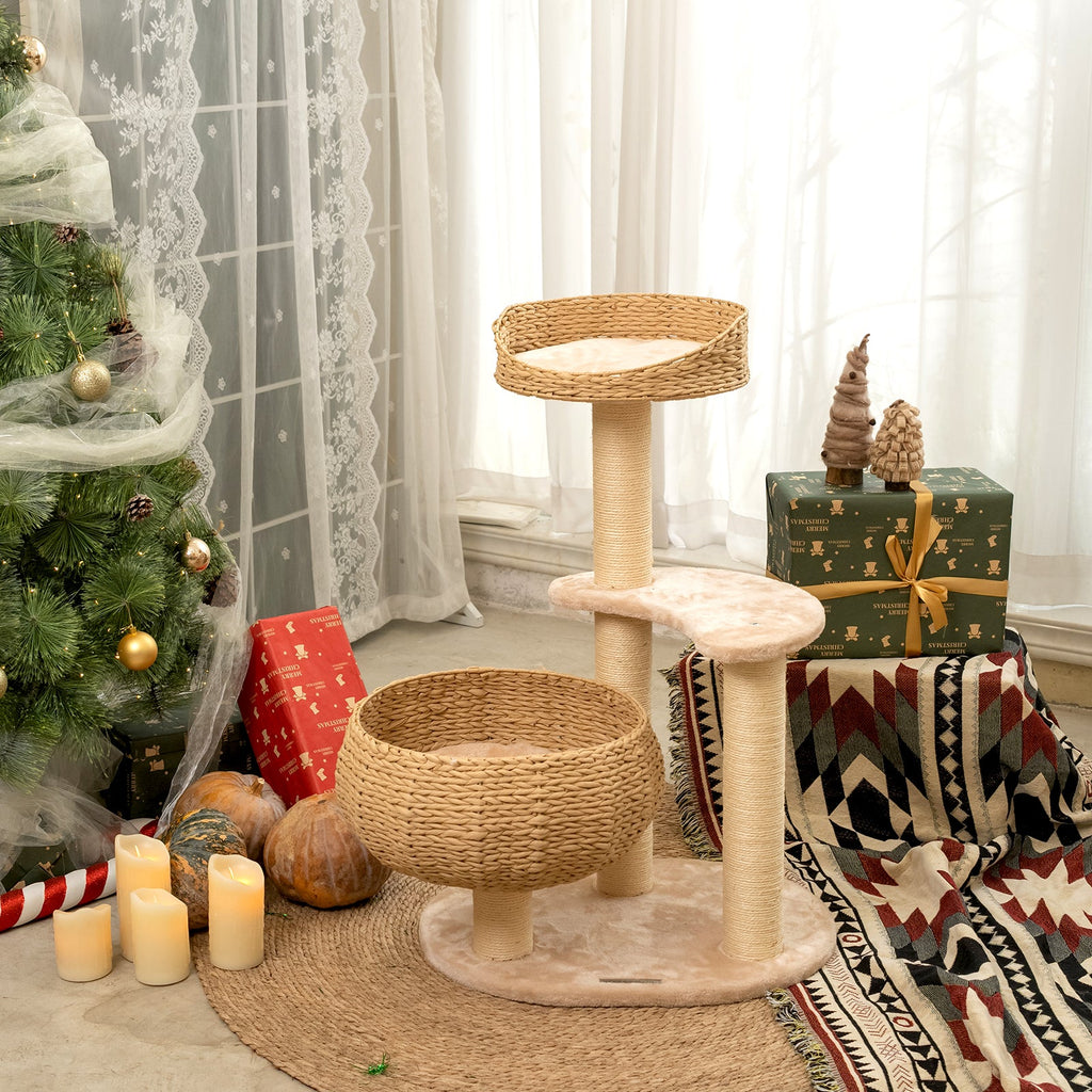 Three-Tier Rattan Bowl Cat Tree product image 10