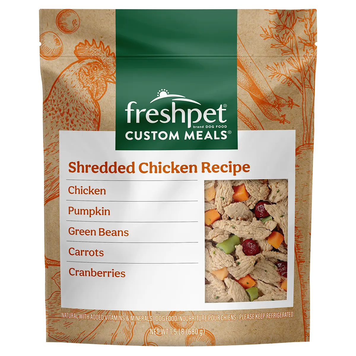 High Protein Shredded Chicken Dog Food, Dog Meal
