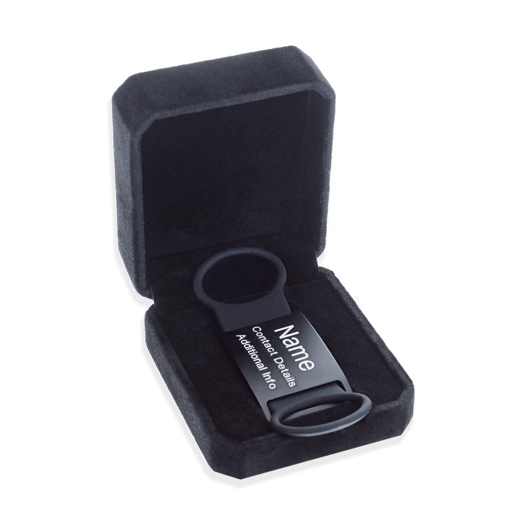 Dog ID Attachment Tag, Black / SMALL: Fits collars/leads/harnesses that are up to 25mm wide.