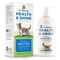 Dr. Harvey's Health & Shine Wild Caught Omega-3 Fish Oil skin & coat supplement box and pump bottle for dogs, 16 fl oz