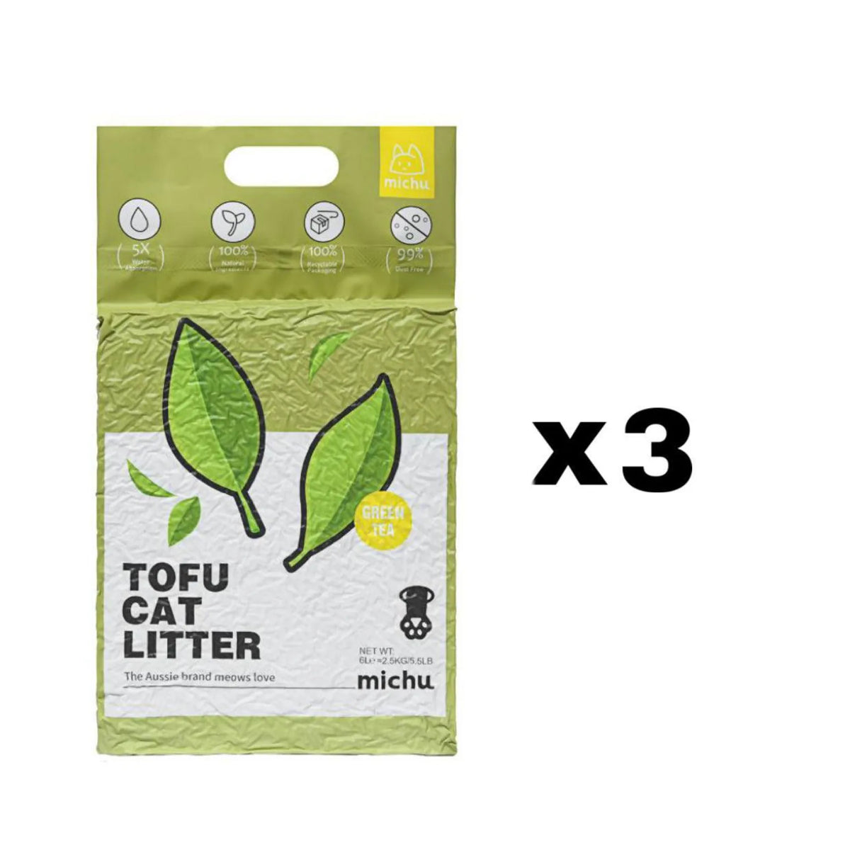Michu Natural Clumping Tofu Cat Litter 5.5lb/88oz product image 17