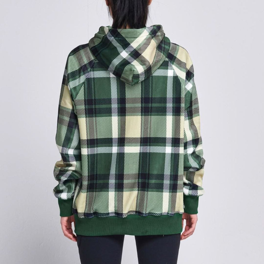 Green Plaid Adult Fleece Hoodie product image 3
