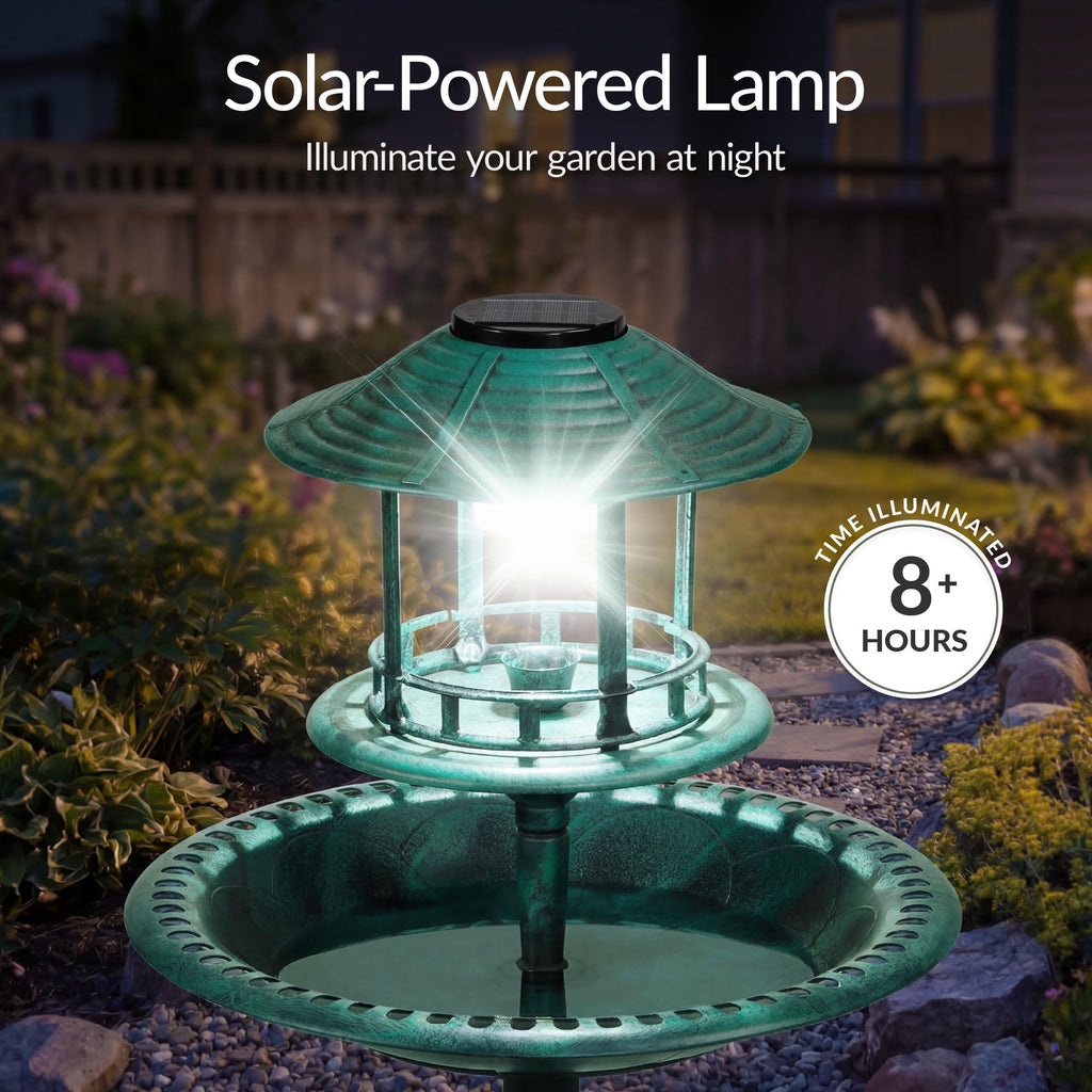 Solar Lighted Pedestal Bird Bath product image 24