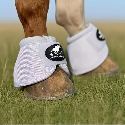 Horse Bell Boots Non-Turning Durable Protective Horseshoe Overreach Boots for Horses, Pair, S/M/L Available in Black Red White Royal Blue, Equine Hoof Protection Riding Gear