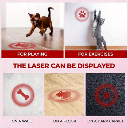Cat Teaser Toy 7-in-1 USB Rechargeable - Interactive Wand Toy for Indoor Cats & Dogs, Feather Chaser Exercise Toy with Free Bonus Mouse Toy, Stimulating Chase & Play Gift for Pets