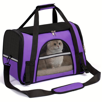 Foldable Cat Carrier Backpack | Airline Approved Collapsible Pet Travel Bag for Cats & Dogs, Spacious Ventilated Design, Anti-Escape Secure Zipper, Car-Friendly Breathable Cage, 6 Colors Available