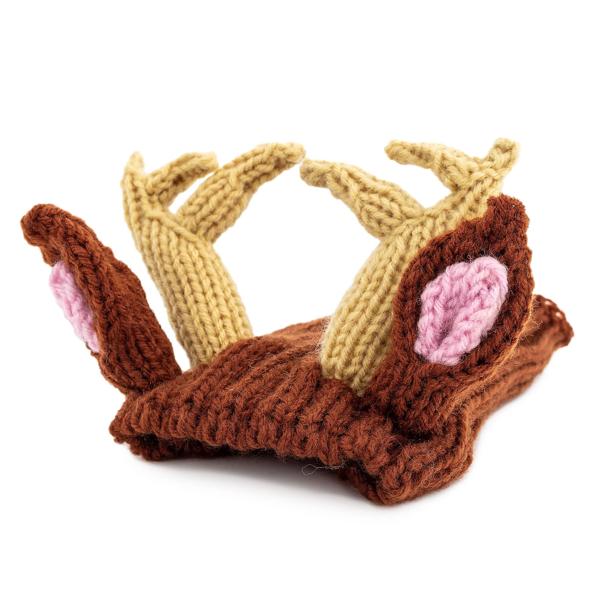 Reindeer dog snood, 3/4 angle view
