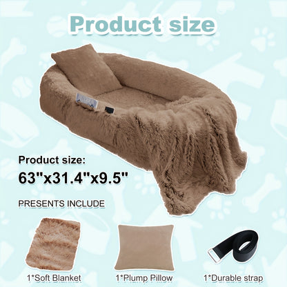Human Dog Bed Extra Large - 70x44x11 Inch Washable Faux Fur Orthopedic Dog Bed for People & Pets, Non-Slip Giant Dog Bed with Removable Cover, Napping Lounger for Adults & Dogs in Multiple Colors