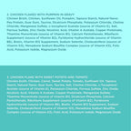 A digital graphic displaying two lists of chicken flake seasoning ingredients on a split background. The top half is white with black text listing ingredients for '2.