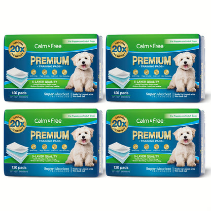 Puppy Pads Extra Large Bulk Pack - Disposable Dog Pee Pads with Upgraded Odor Control, Super Absorbent Leak-Proof Potty Training Pads for Dogs, Housebreaking Supplies, 480ct 22"x22" / 160ct 36"x36"