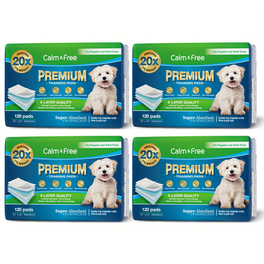 Puppy Pads Extra Large Bulk Pack - Disposable Dog Pee Pads with Upgraded Odor Control, Super Absorbent Leak-Proof Potty Training Pads for Dogs, Housebreaking Supplies, 480ct 22"x22" / 160ct 36"x36"