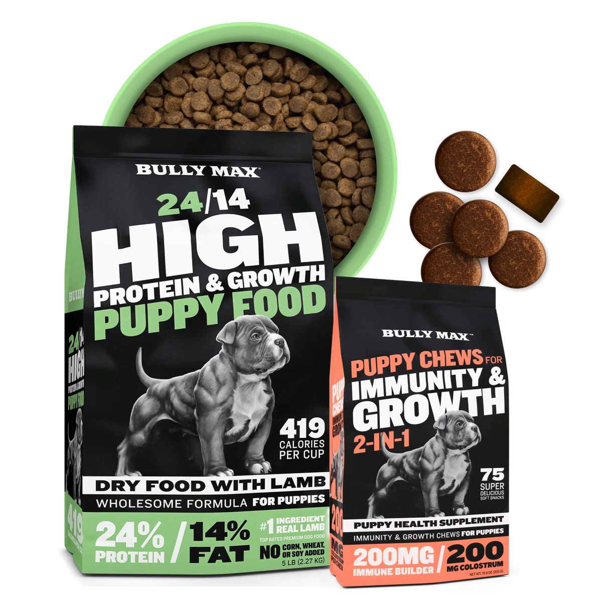 Dry Puppy Food and Growth Chews Bundle product image 1