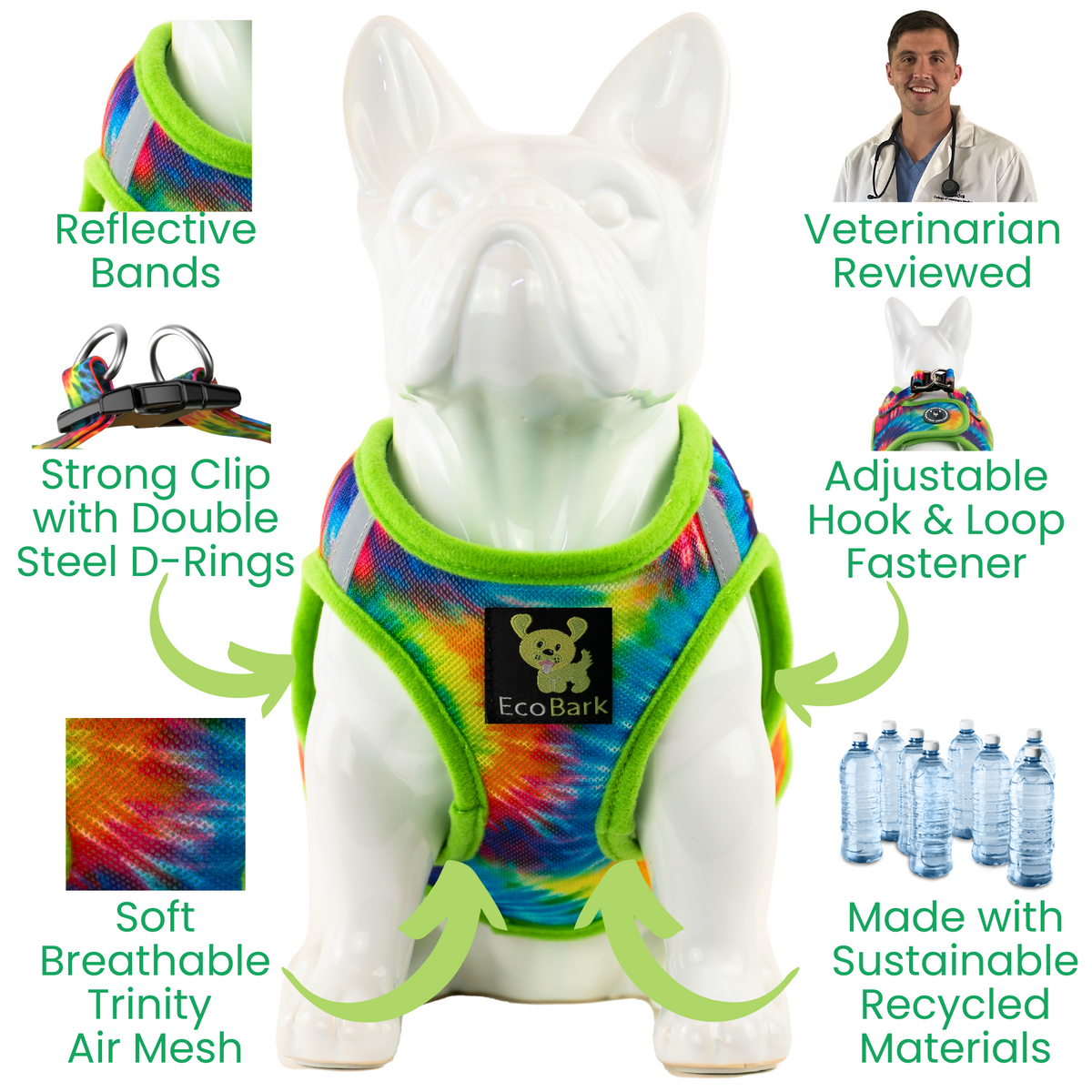 Tie-Dye Reflective Step-In Dog Harness product image 4