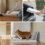 KindTail Pee PAWD® dog potty training pee pad holder on a floor, designed to keep pee pads in place during training.