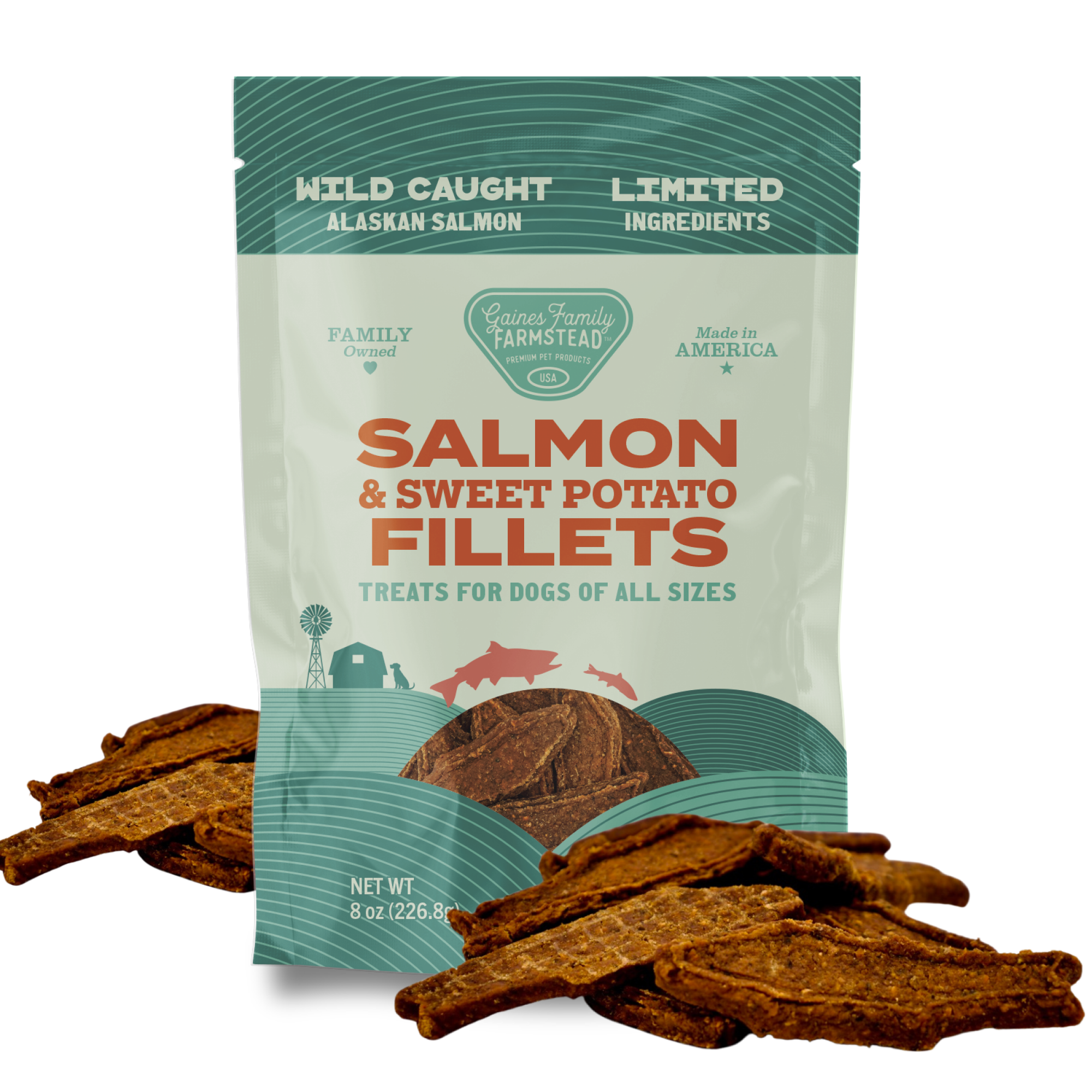Salmon and Sweet Potato Dog Treats 8 oz