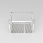 Side view of Evolv Dog Crate in Playpen Mode, with ceiling mesh removed and additional top frame added.