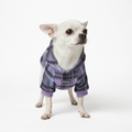 Purple Plaid Stretch Fleece Dog Hoodie, S