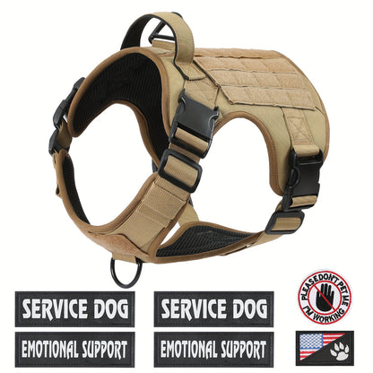 Dog Tactical Harness No-Pull Chest Vest with Handle – Adjustable Military Style Pet Harness for Small Medium Large Dogs