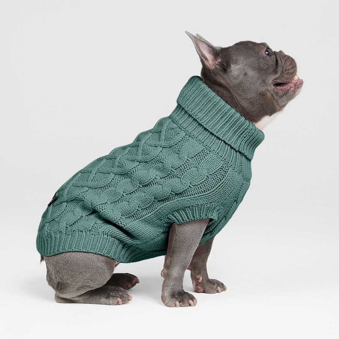 Cable Knit Dog Sweater, S