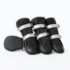 Waterproof Fleece-Lined Dog Rain Boots, Black Boots / Size 1) for 14-23lbs/6.5-10.5kg