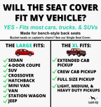 Waterproof Hard Bottom Car & Truck Seat Foldable Hammock Cover With Storage Pockets, Side Flaps, Headrest Straps, Seat