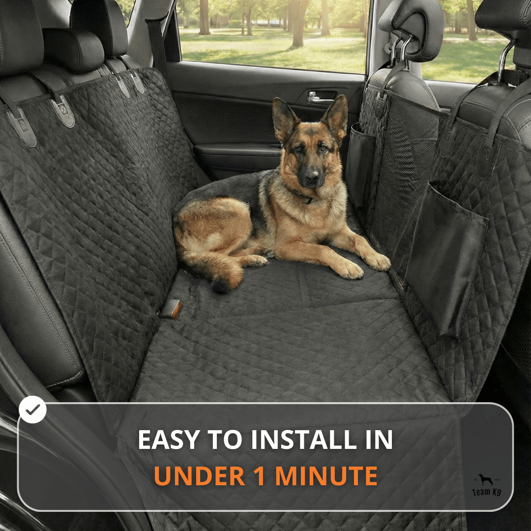 Waterproof Hard Bottom Car & Truck Seat Foldable Hammock Cover With Storage Pockets, Side Flaps, Headrest Straps, Seat