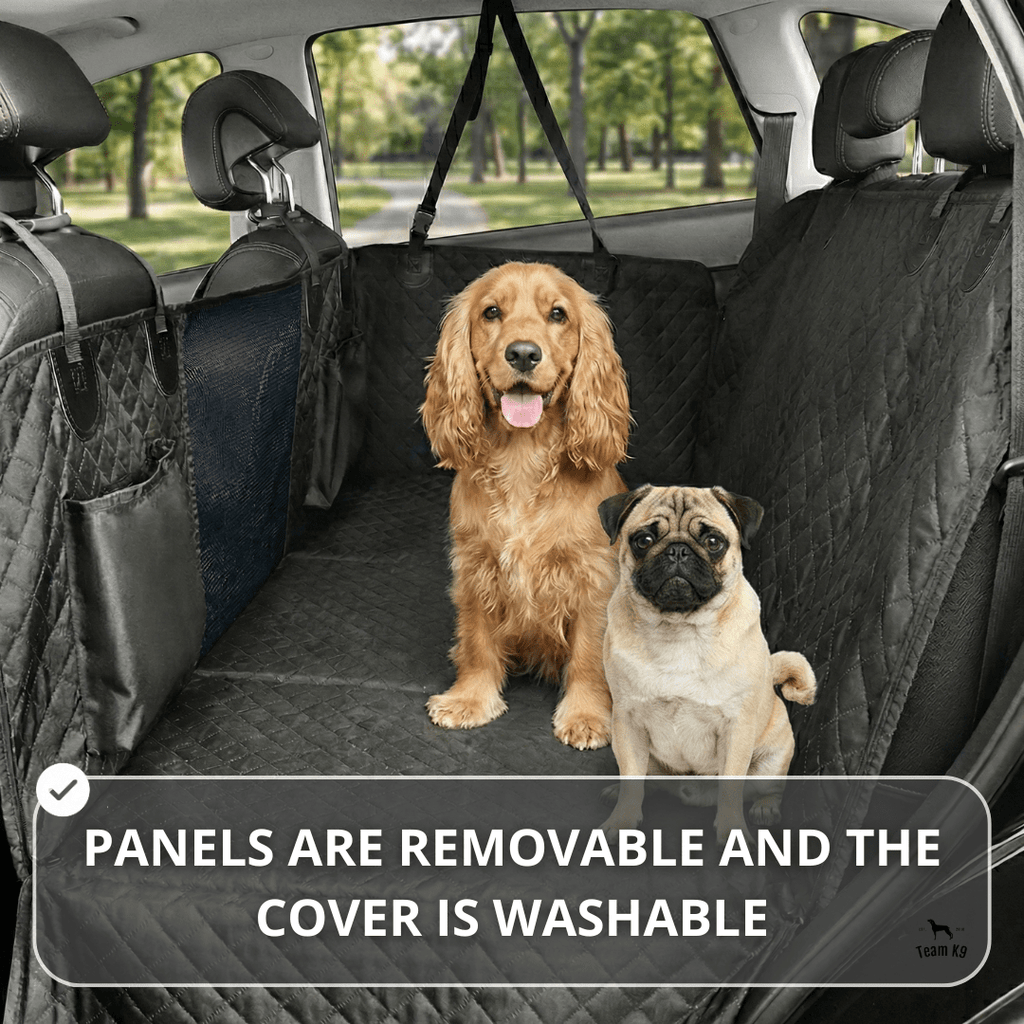 Waterproof Hard Bottom Car & Truck Seat Foldable Hammock Cover With Storage Pockets, Side Flaps, Headrest Straps, Seat