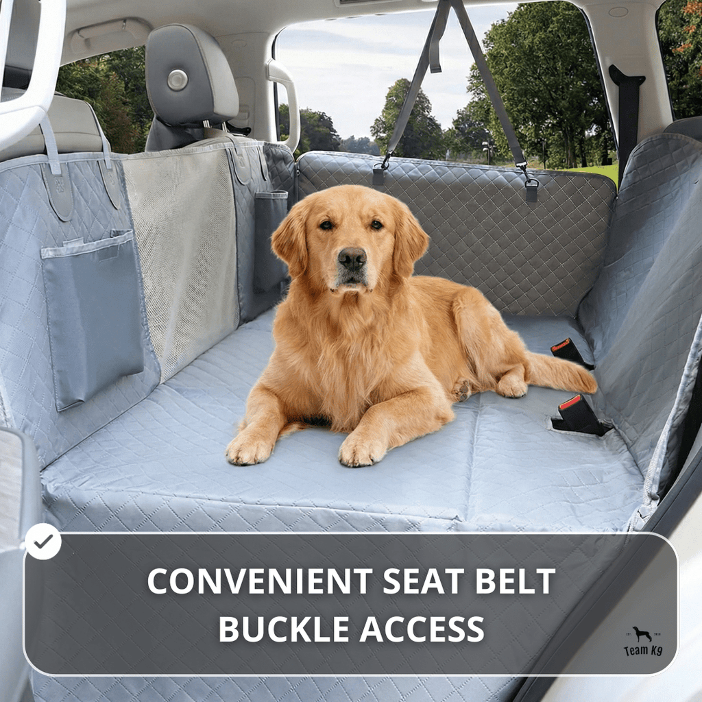 Waterproof Hard Bottom Car & Truck Seat Foldable Hammock Cover With Storage Pockets, Side Flaps, Headrest Straps, Seat