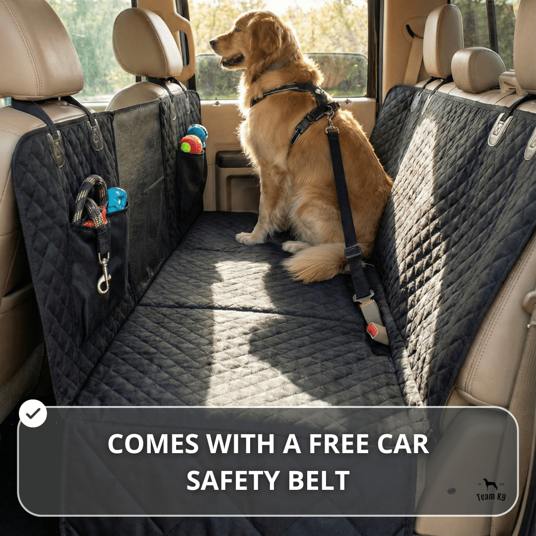 Waterproof Hard Bottom Car & Truck Seat Foldable Hammock Cover With Storage Pockets, Side Flaps, Headrest Straps, Seat