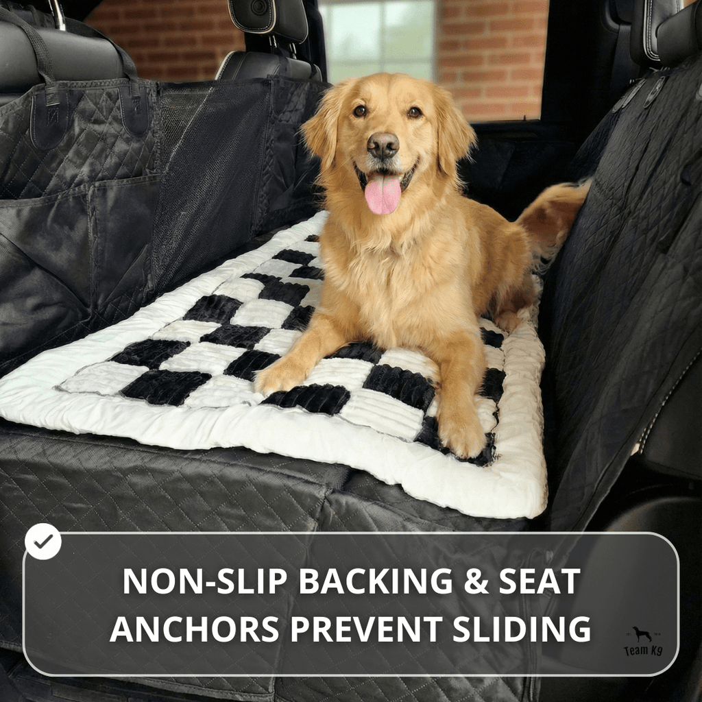 Waterproof Hard Bottom Car & Truck Seat Foldable Hammock Cover With Storage Pockets, Side Flaps, Headrest Straps, Seat