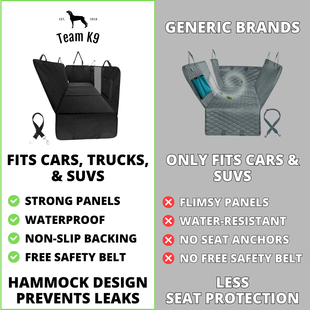 Waterproof Hard Bottom Car & Truck Seat Foldable Hammock Cover With Storage Pockets, Side Flaps, Headrest Straps, Seat