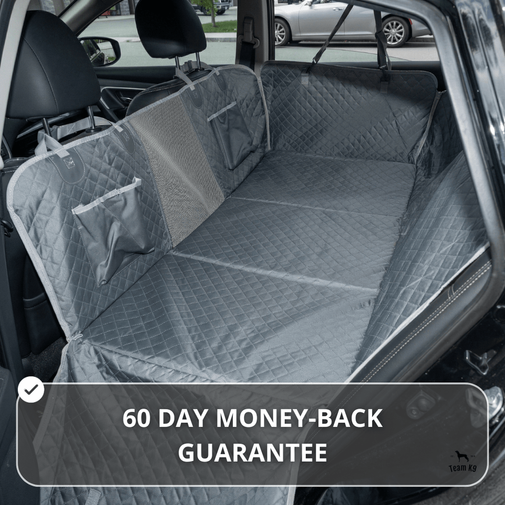 Waterproof Hard Bottom Car & Truck Seat Foldable Hammock Cover With Storage Pockets, Side Flaps, Headrest Straps, Seat