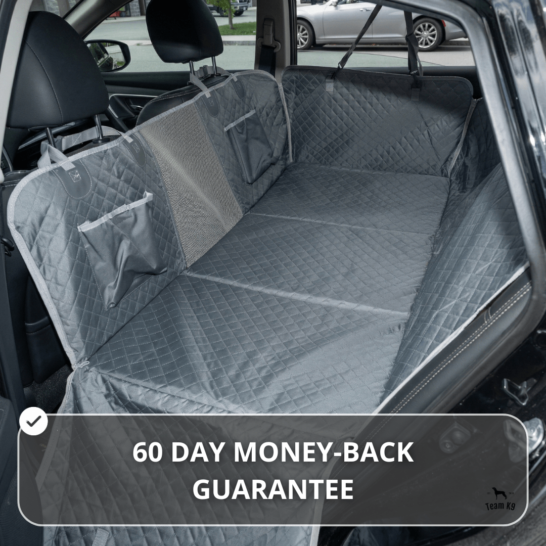 Waterproof Hard Bottom Car & Truck Seat Foldable Hammock Cover With Storage Pockets, Side Flaps, Headrest Straps, Seat