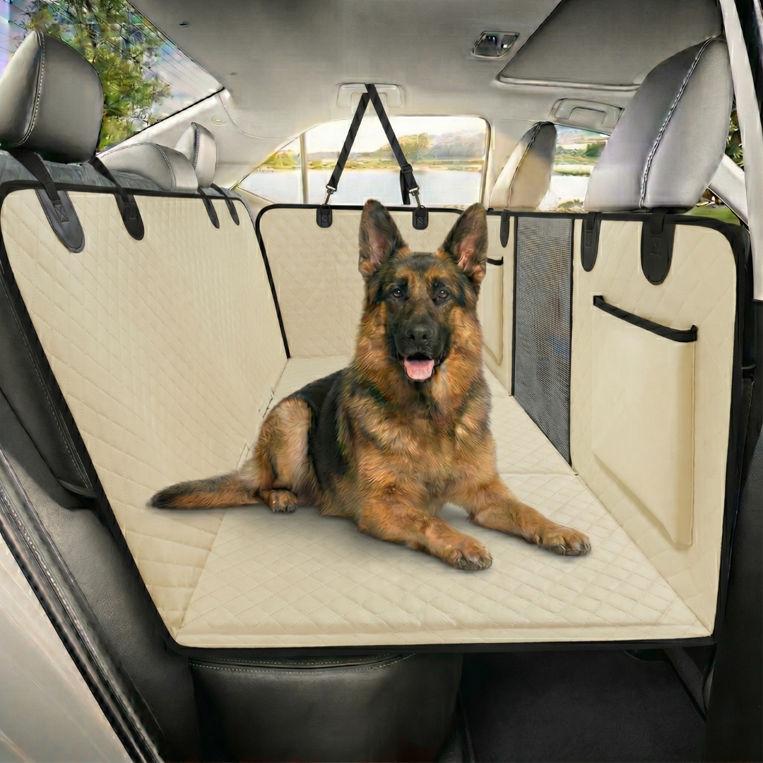 Waterproof Hard Bottom Car & Truck Seat Foldable Hammock Cover With Storage Pockets, Side Flaps, Headrest Straps, Seat