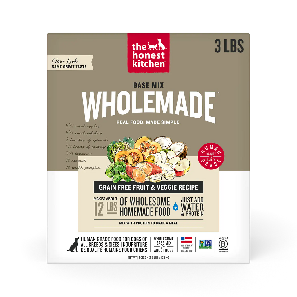 Wholemade Base Mix Dehydrated Dog Food from The Honest Kitchen Grain Free Fruit &amp; Veggie Recipe ::3-lb