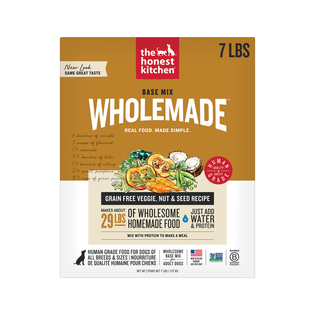 Wholemade Base Mix Dehydrated Dog Food from The Honest Kitchen Grain Free Veggie, Nut & Seed Recipe ::7-lb