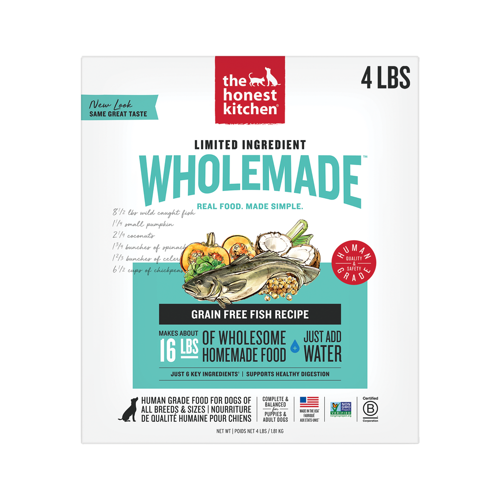 Wholemade Limited Ingredient Dehydrated Dog Food from The Honest Kitchen Grain Free Fish Recipe ::4-lb