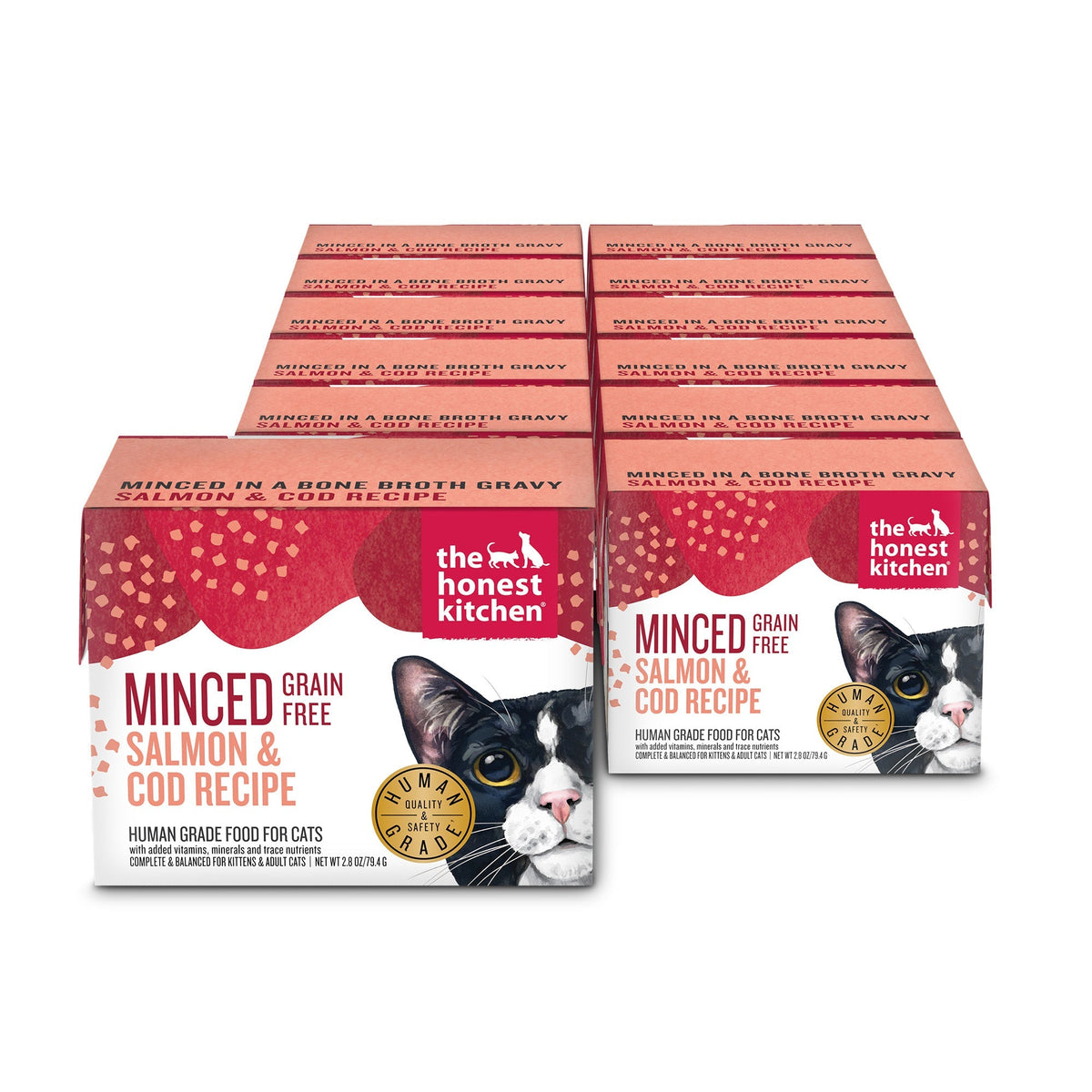 Minced Salmon & Cod in Fish Broth Gravy ::2.8-oz-x-12